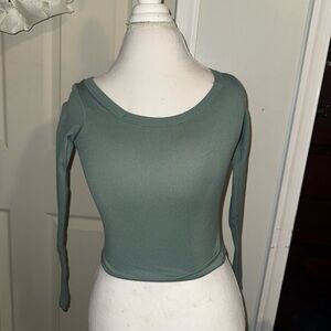 90 Degree By Reflex Teal Long Sleeve Top